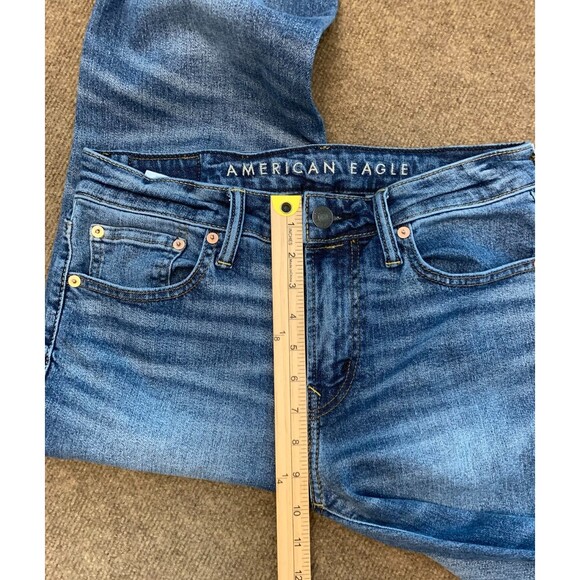 American Eagle Jeans Mens 30x30 Original Straight Whiskered Y2K Denim Airflex+ - Picture 6 of 10